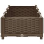 Braunes furnicato Hochbeet (120x40x23 cm) aus Polypropylen mit Rattan-Optik.
