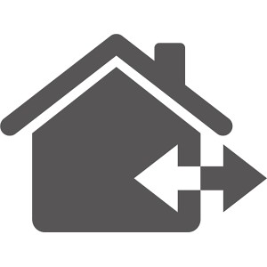 Symbol für Innen- und Außenbereich Anwendung des Stegu Powerelastik Fliesenklebers.
