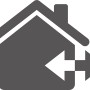 Symbol für Innen- und Außenbereich Anwendung des Stegu Powerelastik Fliesenklebers.