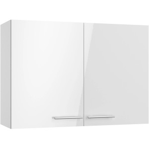 Optifit Oberschrank Rurik986, 100 cm, weiß, mit zwei Türen und Edelstahlgriffen. Küchen-Hängeschrank.