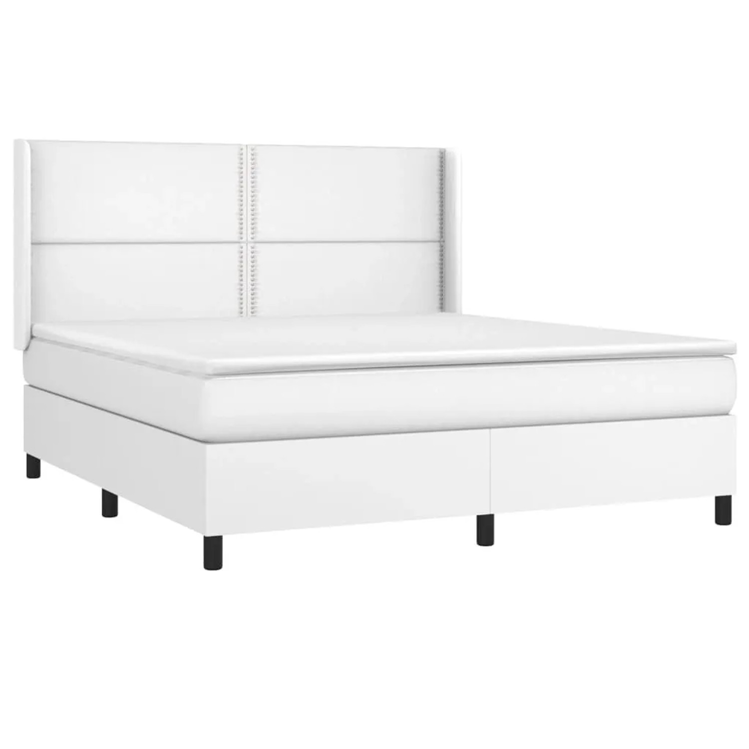 vidaXL Boxspringbett mit Matratze & LED Weiß 180x200 cm Kunstleder 3139338 günstig online kaufen