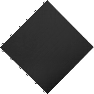 Schwarze Florco Kunststoff-Klickfliese floor, 40x40 cm, mit Klicksystem.