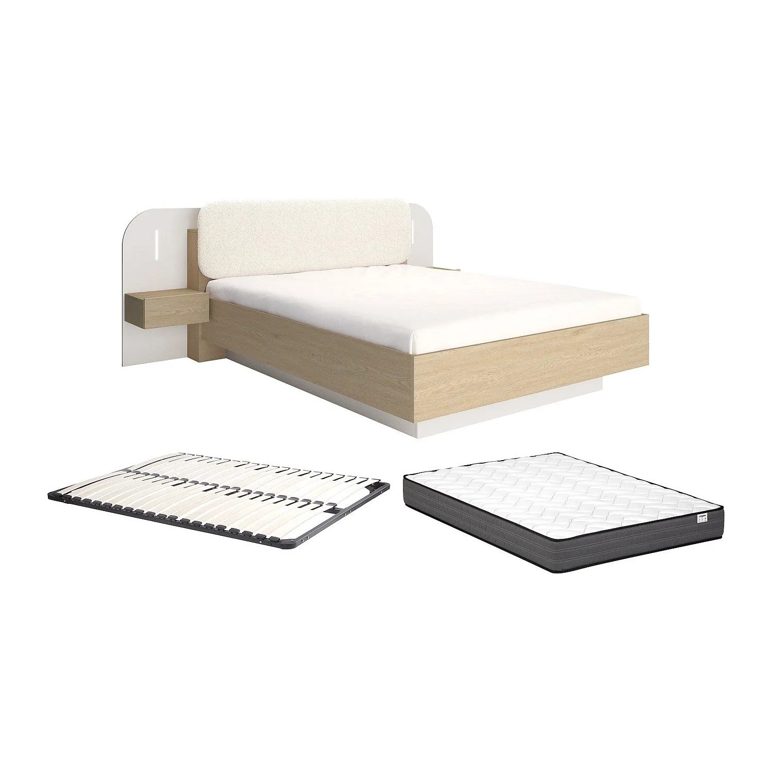 Vente-unique Bettrahmen Lyorima Beige 249 cm