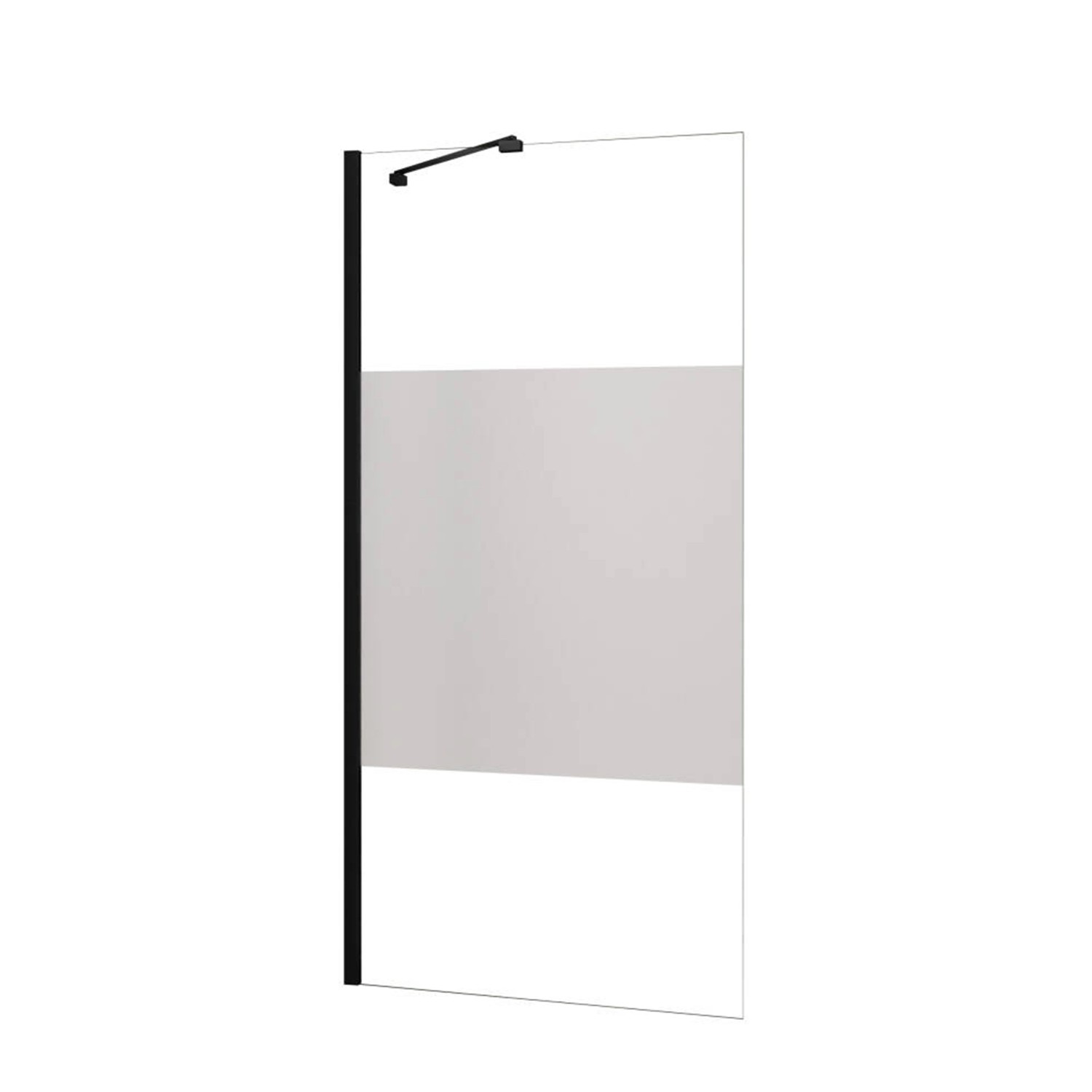 AICA Walk in Duschwand B.100 x H.200cm Milchglasstreifen Duschabtrennung 8m günstig online kaufen