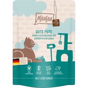MjAMjAM Katzenfutter Gute Pute pur, 300g. Nassfutter mit 100% Putenfleisch, getreidefrei.