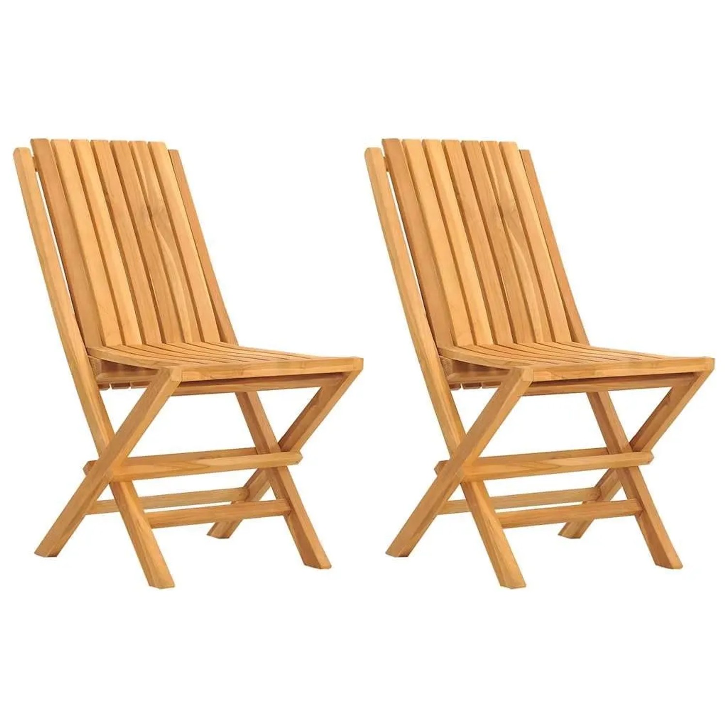 vidaXL Gartenstühle 2 Stk Klappbar 47x47x89 cm Massivholz Teak 362757