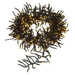 LED-Büschellichterkette mit 1152 warmweißen LEDs und schwarzem Kabel für Innen- und Außenbereich.