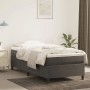 Dunkelgraues vidaXL Boxspringbett (90x200 cm) mit Samtbezug im Schlafzimmer.