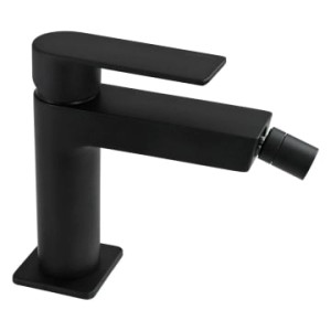 Schwarze, matte pianura Bidetarmatur Giulia mit Einhebel und Drehgelenk.