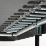 Detailaufnahme Federn und Rahmen vom schwarzen Salta Comfort Gartentrampolin 214x153 cm.