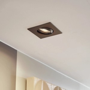 PRIOS Einbaustrahler Fibur 10042579 Modern in Bronze aus Metall 1-flammig GU10 Wohnzimmerleuchte