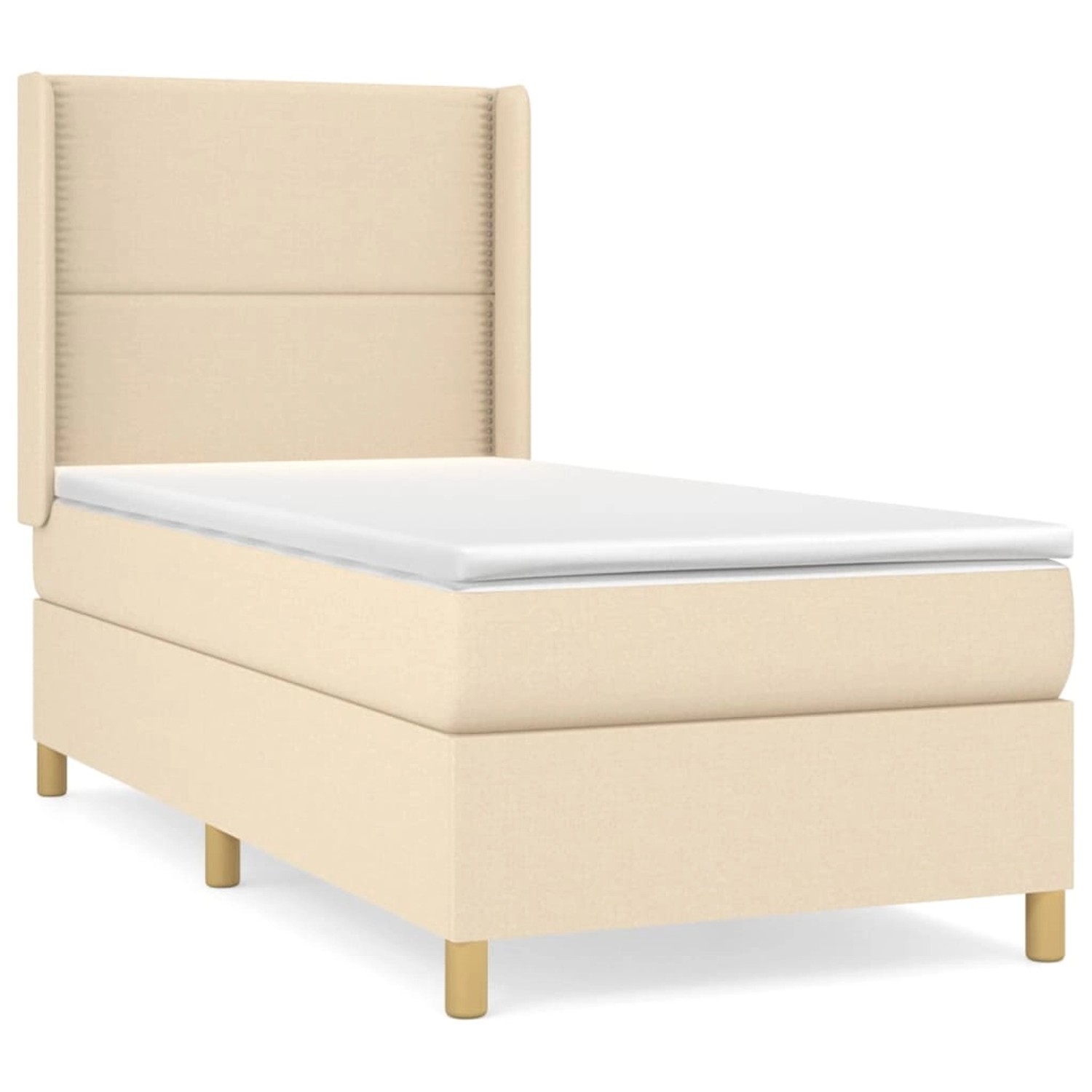 Vidaxl Boxspringbett Mit Matratze Creme 100x200 Cm Stoff günstig online kaufen