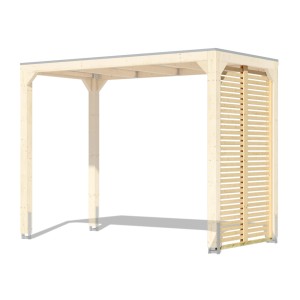 Karibu Lamellenwand für Fyrkant Pavillon, Naturholz, 227x135,5x1,8 cm. Gartenhaus Zubehör.