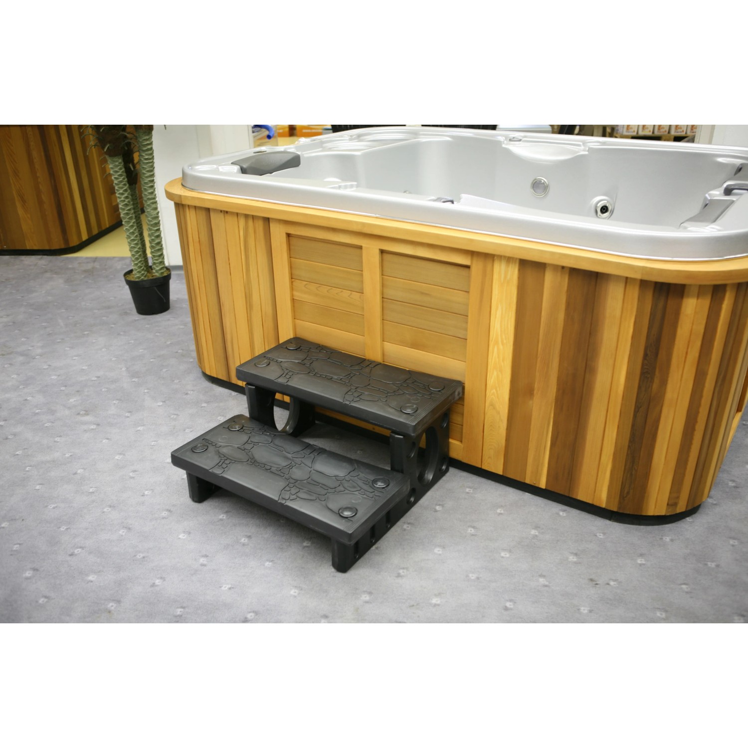 Steinbach Doppelstufe für Whirlpool, Kunststoff, rutschhemmend, für leichten Einstieg.