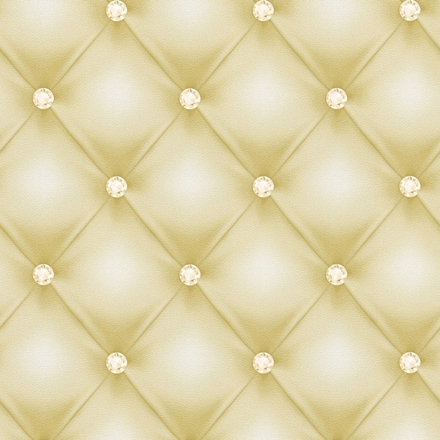 Bricoflor Goldene Tapete in Lederoptik Polster Vliestapete in Gold mit Glitzersteinen Opulent ausgefallene Chesterfield 