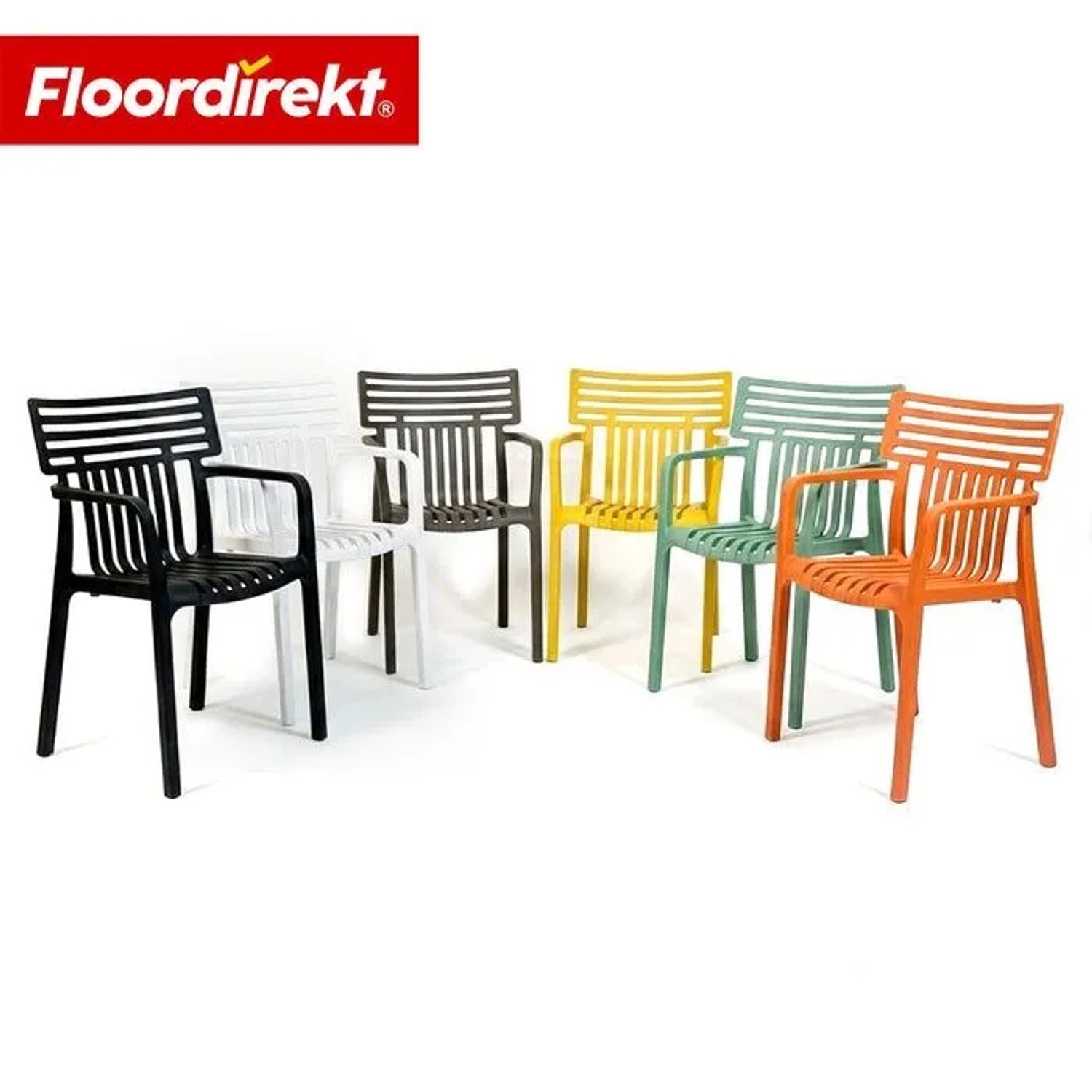 Floordirekt Gartenstuhl Sitwell 6er-Set in verschiedenen Farben: wetterfest, stapelbar.