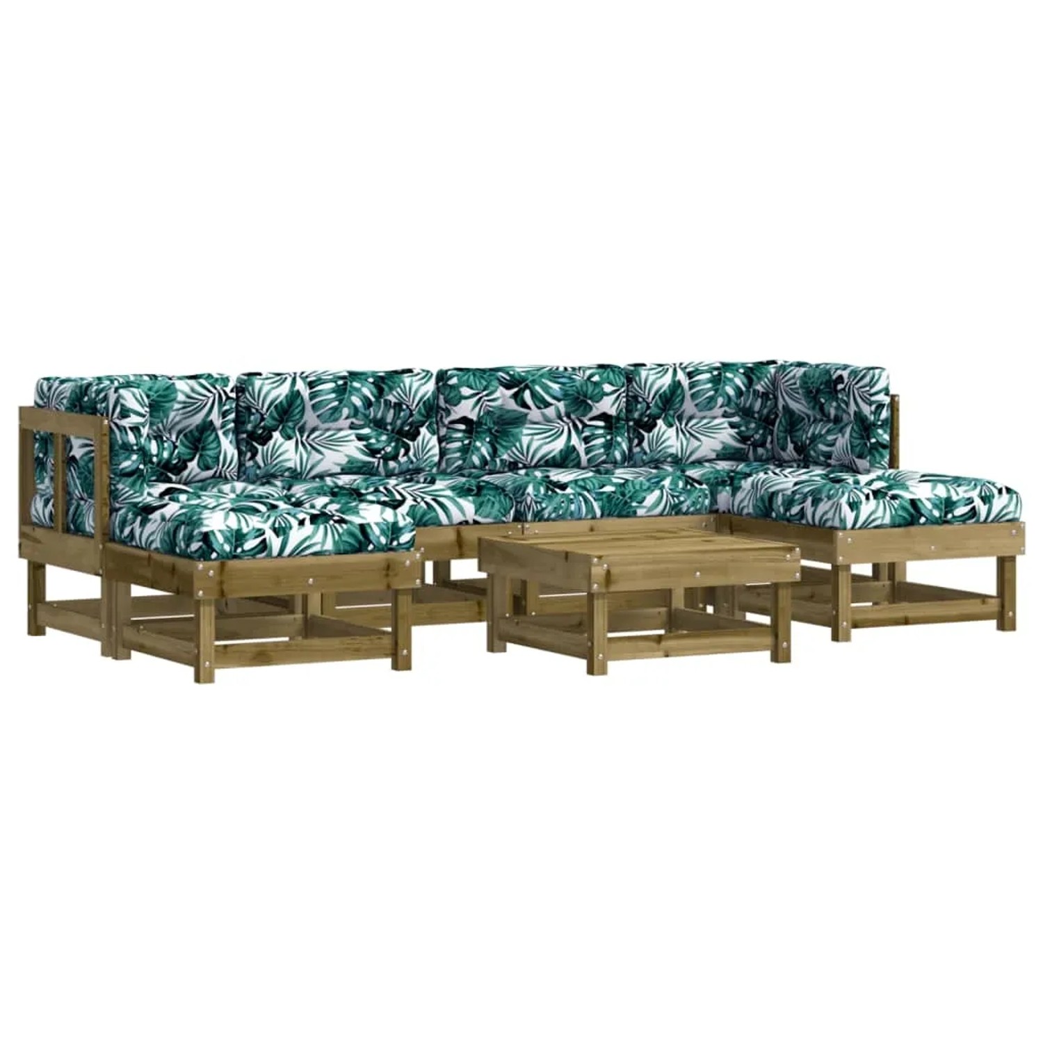 vidaXL 7-Tlg Garten-Lounge-Set mit Kissen Imprägniertes Kiefernholz 3185926 günstig online kaufen