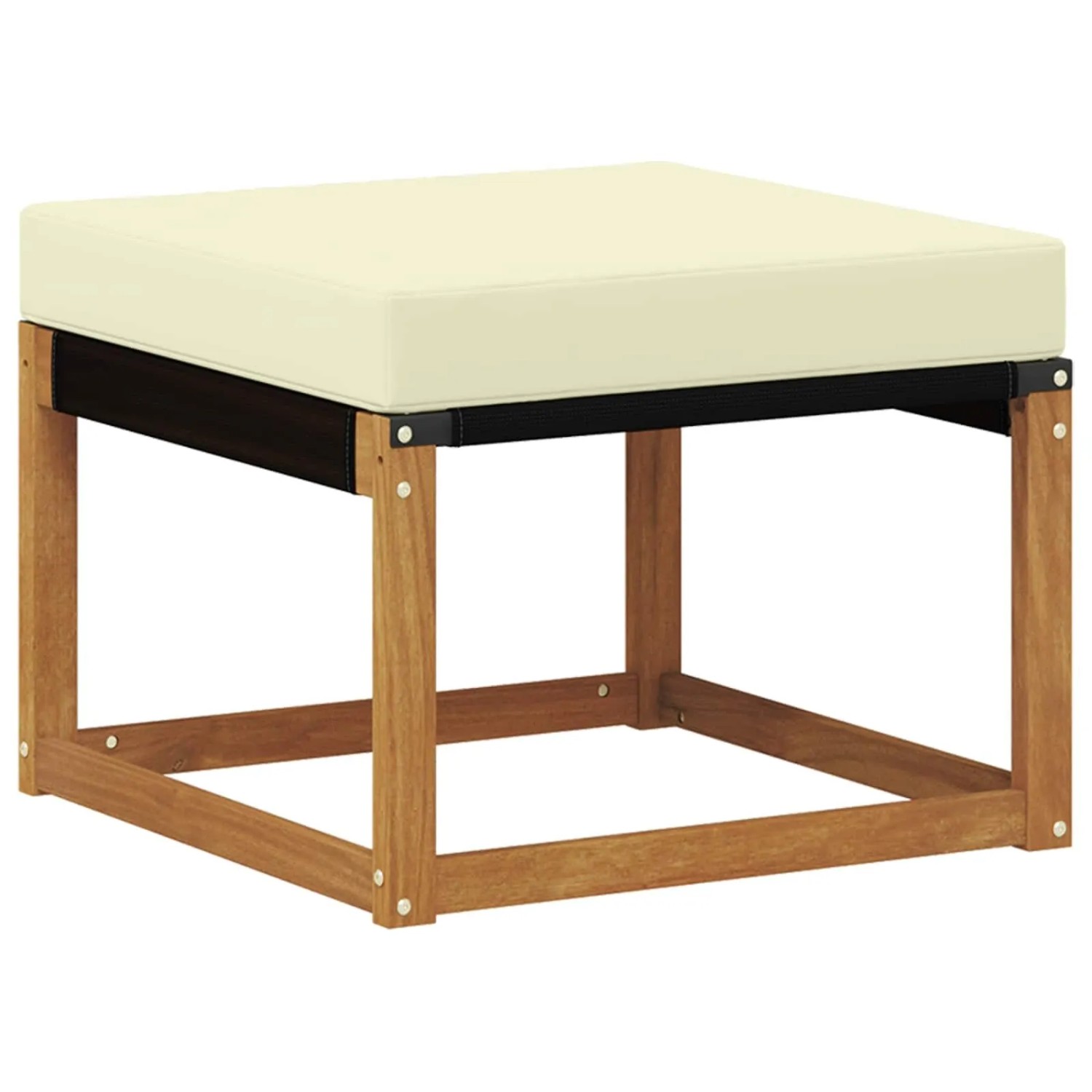 vidaXL Outdoor-Fußhocker Massivholz Akazie und Textilene Stoff Natur 900593