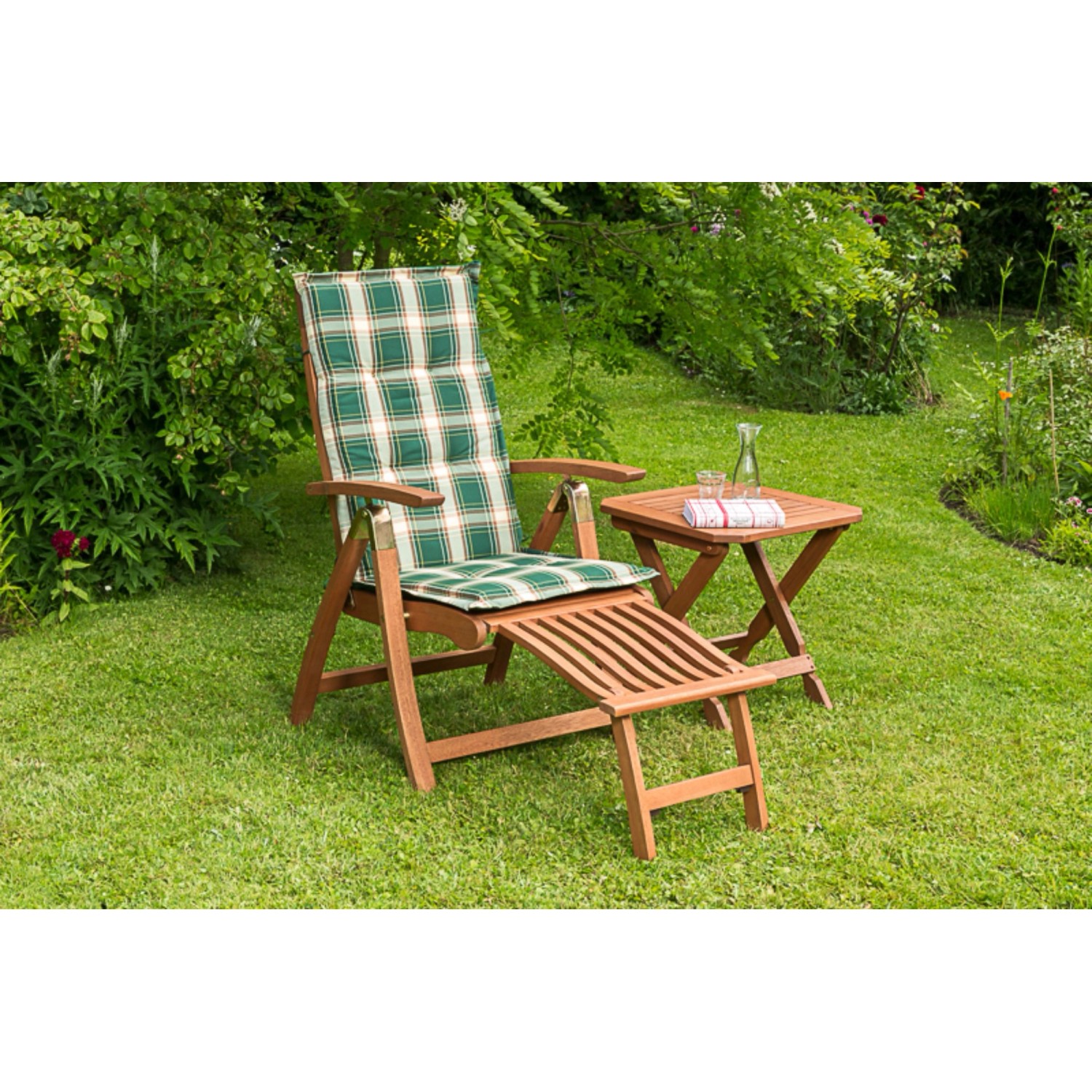 Merxx Comodoro Set 3-tlg. Klappsessel mit Fußteil inkl. Auflage Klapphocker günstig online kaufen