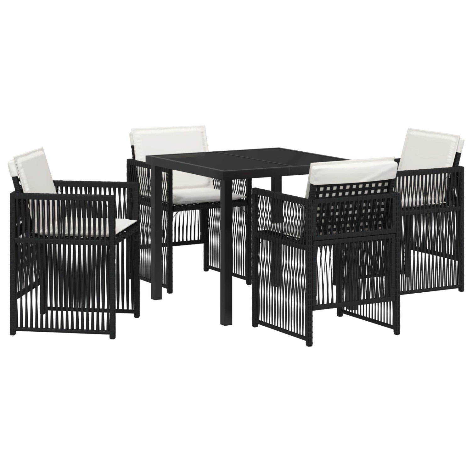 vidaXL Garten Essgruppe 5-Tlg Schwarz Poly Rattan 3380645 günstig online kaufen