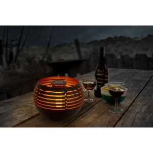 Näve LED Solar Tischleuchte mit Flammeneffekt, warmweiß, 16 cm, für Garten und Balkon.