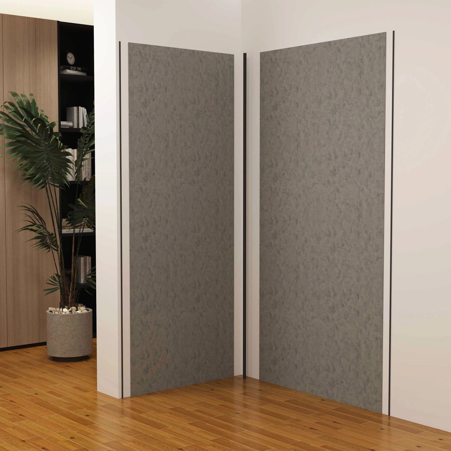 Duschparadies 120 x 100 x 210cm Duschrückwand Duschrückwände Wandverkleidung Premium Aluverbundplatte 3mm Fliesenersatz Zementgrau_3