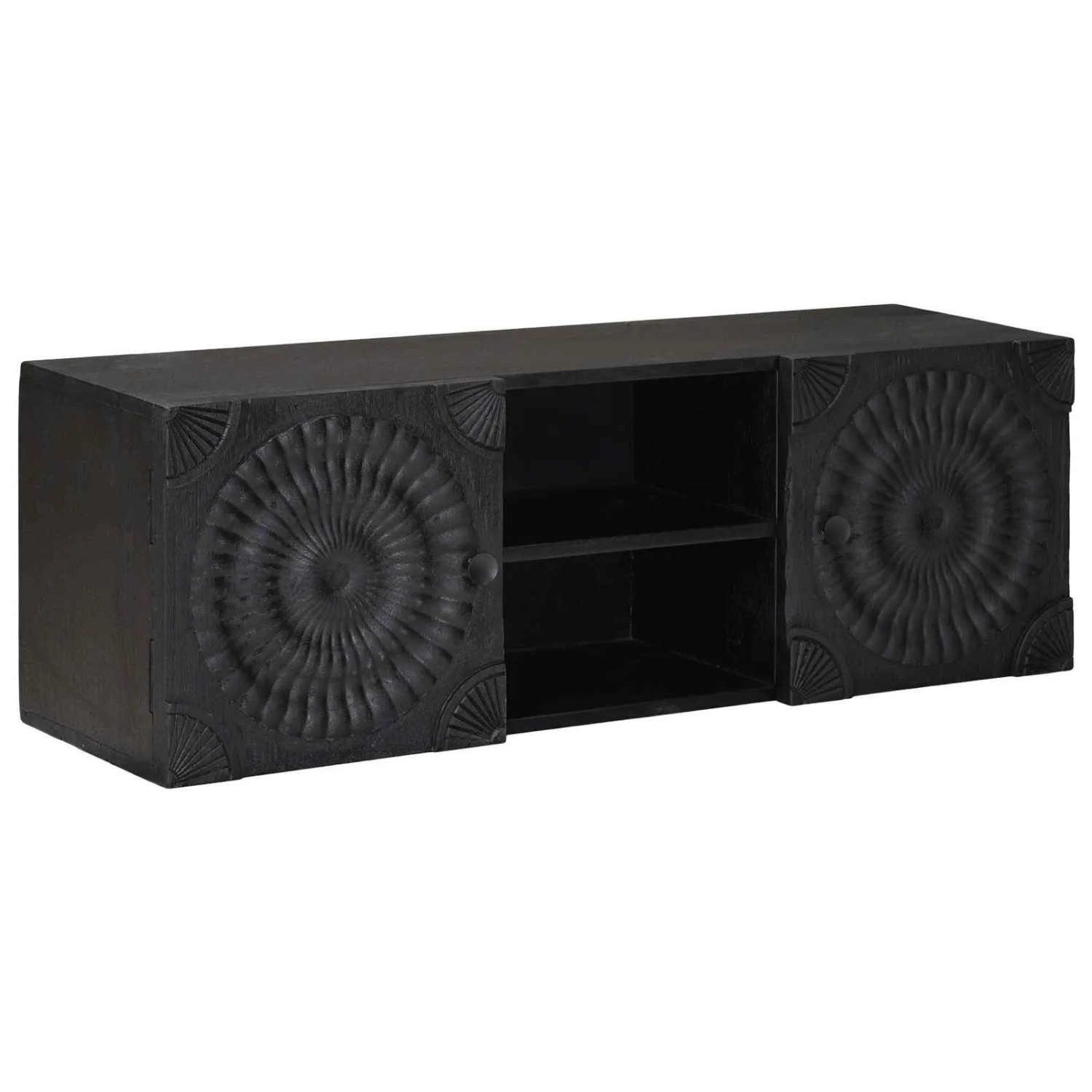 vidaXL TV-Schränk mit Regal mit Speicher Schwarz 105 x 30 x 35 cm 42020086