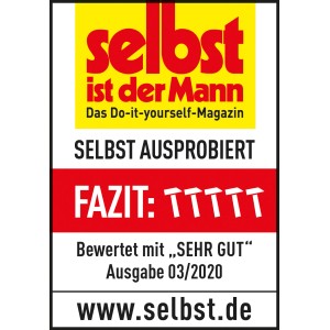 „Selbst ist der Mann“-Siegel für Gardena Mähroboter smart Sileno life Set 750 m²: „SEHR GUT“ (Ausgabe 03/2020).