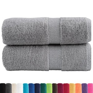 vidaXL Premium Waschhandtücher SOLUND 2 Stück Grau 30x30cm 600 g/m² 137299
