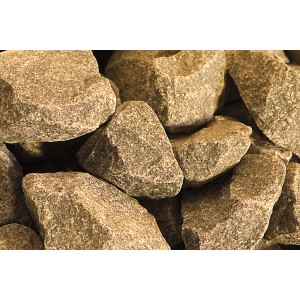 Weka Diabas Saunasteine: Olivgrüne Natursteine für hohe Wärmespeicherung in der Sauna.