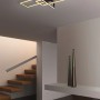 Moderne Trio LED Deckenleuchte Salinas in Messing matt, quadratisches Design.