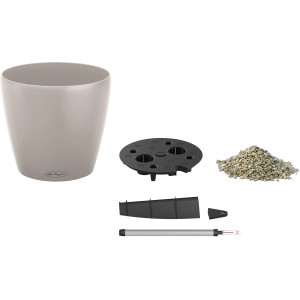 Lechuza Classico Color Pflanzgefäß, Ø 43 cm, sandbraun, mit Zubehör für Bewässerungssystem.