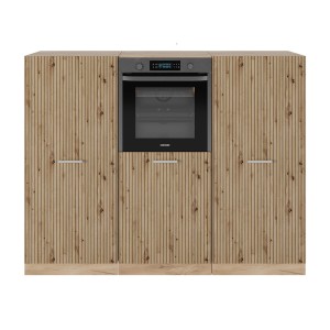 Vicco R-Line Küchenblock 180cm in Artisan- und Goldkraft Eiche mit Backofenumbau, ohne Arbeitsplatte.