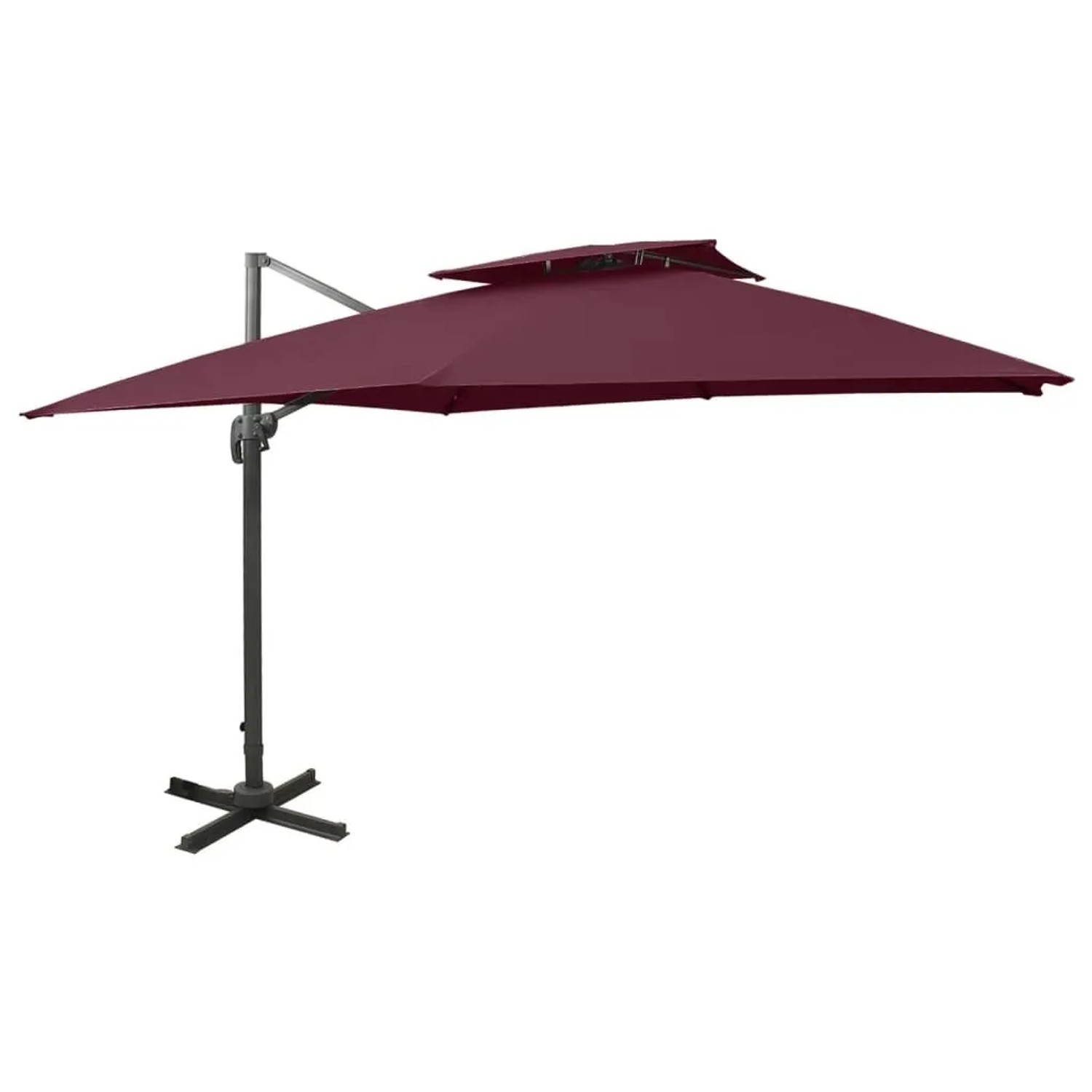 vidaXL Ampelschirm mit Lüftung 300x300 cm Bordeauxrot 312380