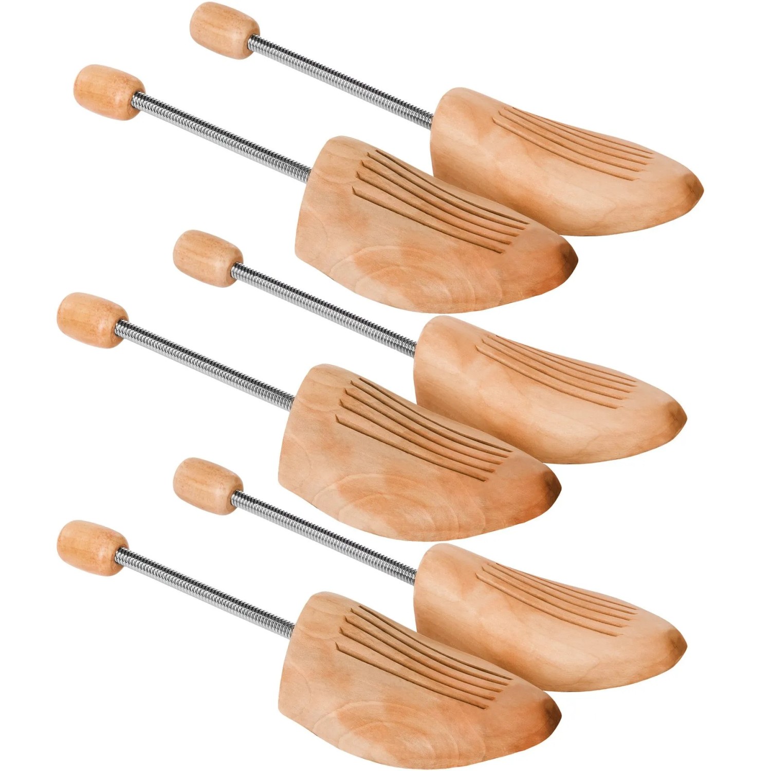 Tectake 3 Paar Spiral Schuhspanner  Aus Lotusholz Für Damen  und Herrenschuhe  32 50 x 9 x 5 50 cm Braun