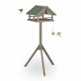 Relaxdays Vogelfutterhaus mit Ständer Tannenholz Braun Wetterfest 120 cm x 37 cm x 37,5 cm 2,8 kg