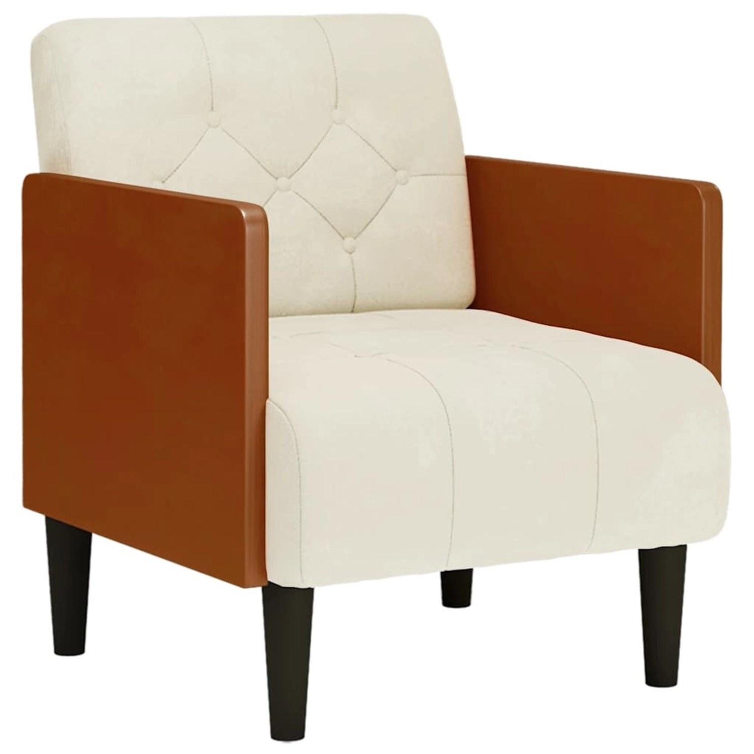 vidaXL Sessel mit Armlehnen Creme 55 cm Samt 4100599 günstig online kaufen