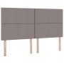 vidaXL Bett mit LED-Lichtleisten mit Kopfteil Taupe 200 x 200 cm Stoff 3372830_11