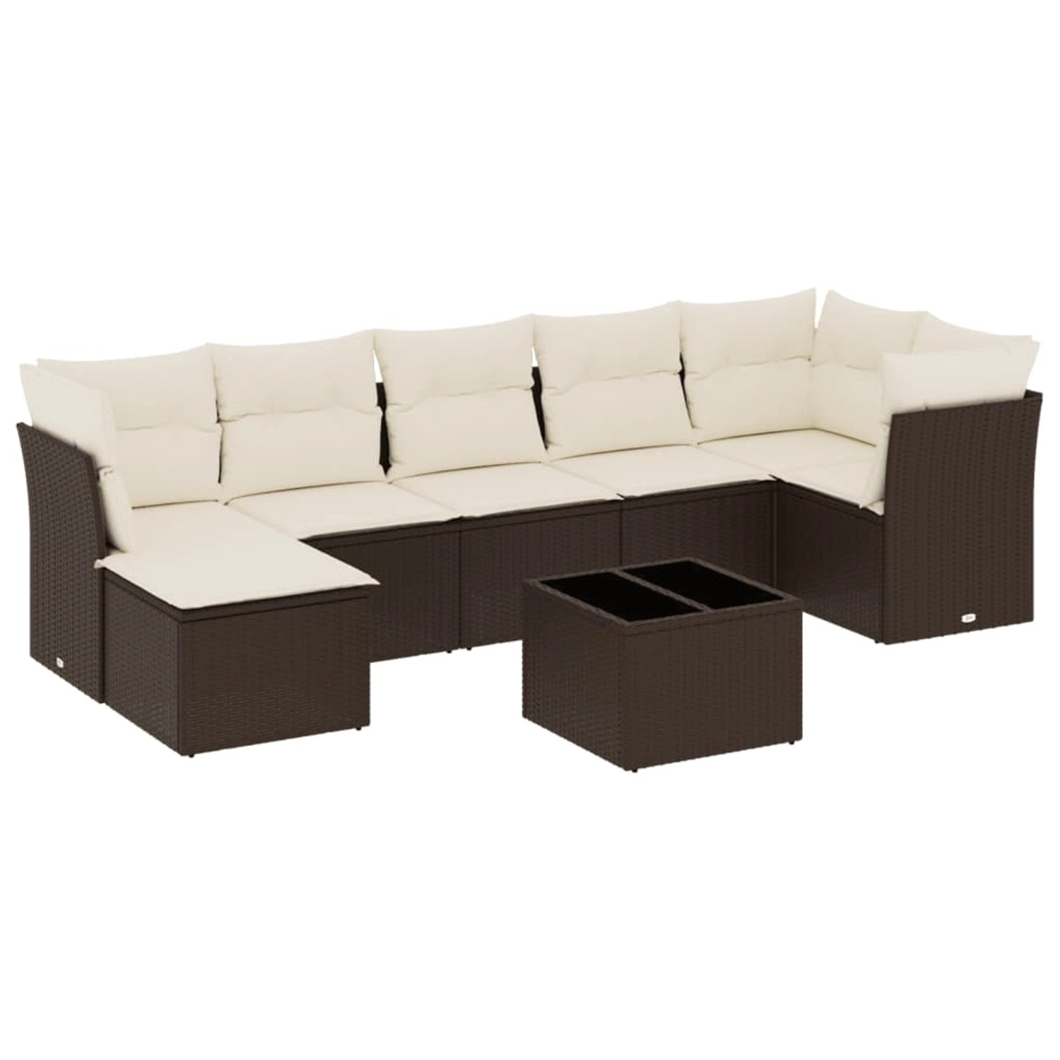 vidaXL 8-Tlg Garten-Sofagarnitur mit Kissen Braun Poly Rattan 3217983 günstig online kaufen