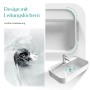 Modernes Emke Handwaschbecken, eckig, weiß, mit Hahnloch. Aufsatzwaschbecken für Bad & Gäste-WC.