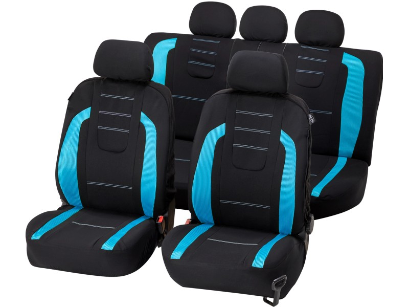 Cartrend Sitzbezug-Set Fashion 14-teilig Schwarz-Blau kaufen bei OBI