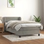 Hellgraues vidaXL Boxspringbett (80x200 cm) mit Matratze und Samtbezug.