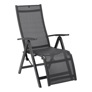 Kettler Relaxsessel Easy in Anthrazit: Gartenstuhl mit verstellbarer Rückenlehne und Fußteil.