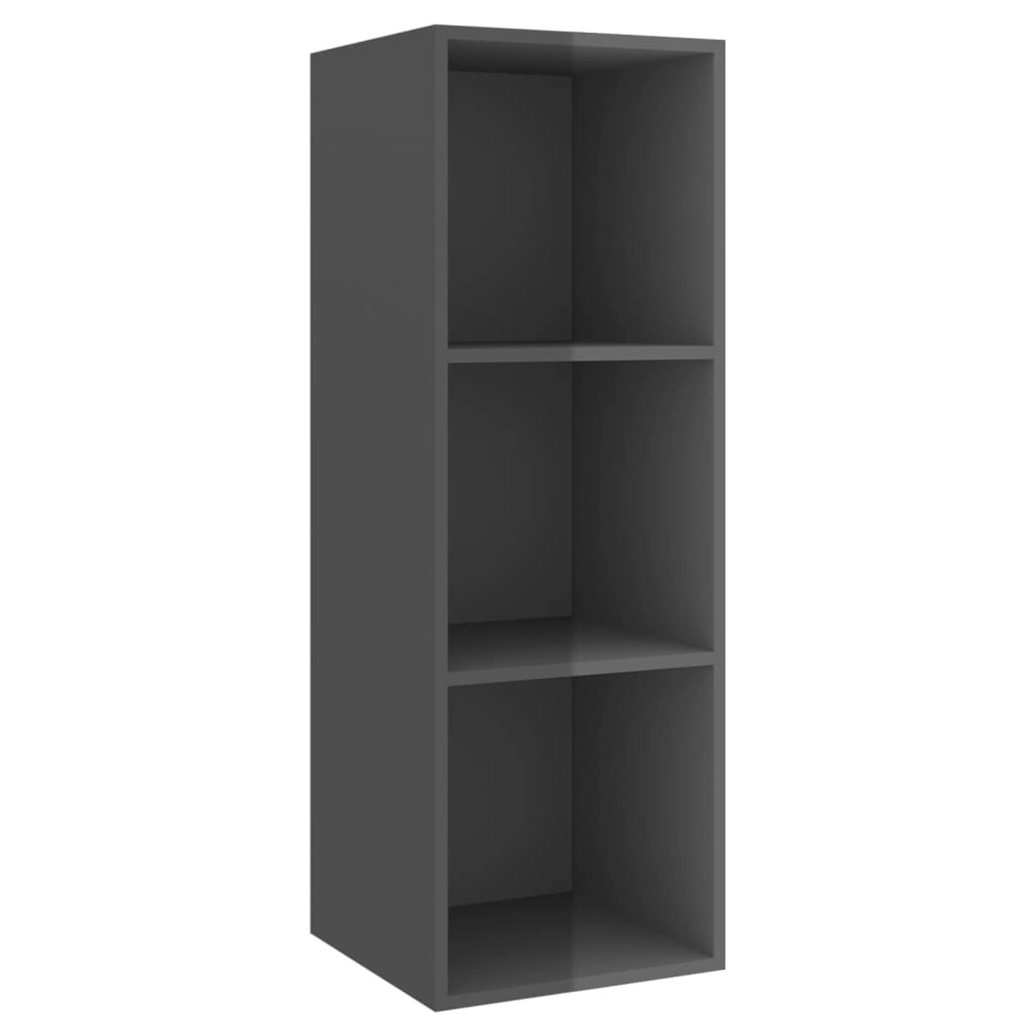 vidaXL TV-Wand TV-Wandschrank Hochglanz-Grau 37x37x107 cm günstig online kaufen