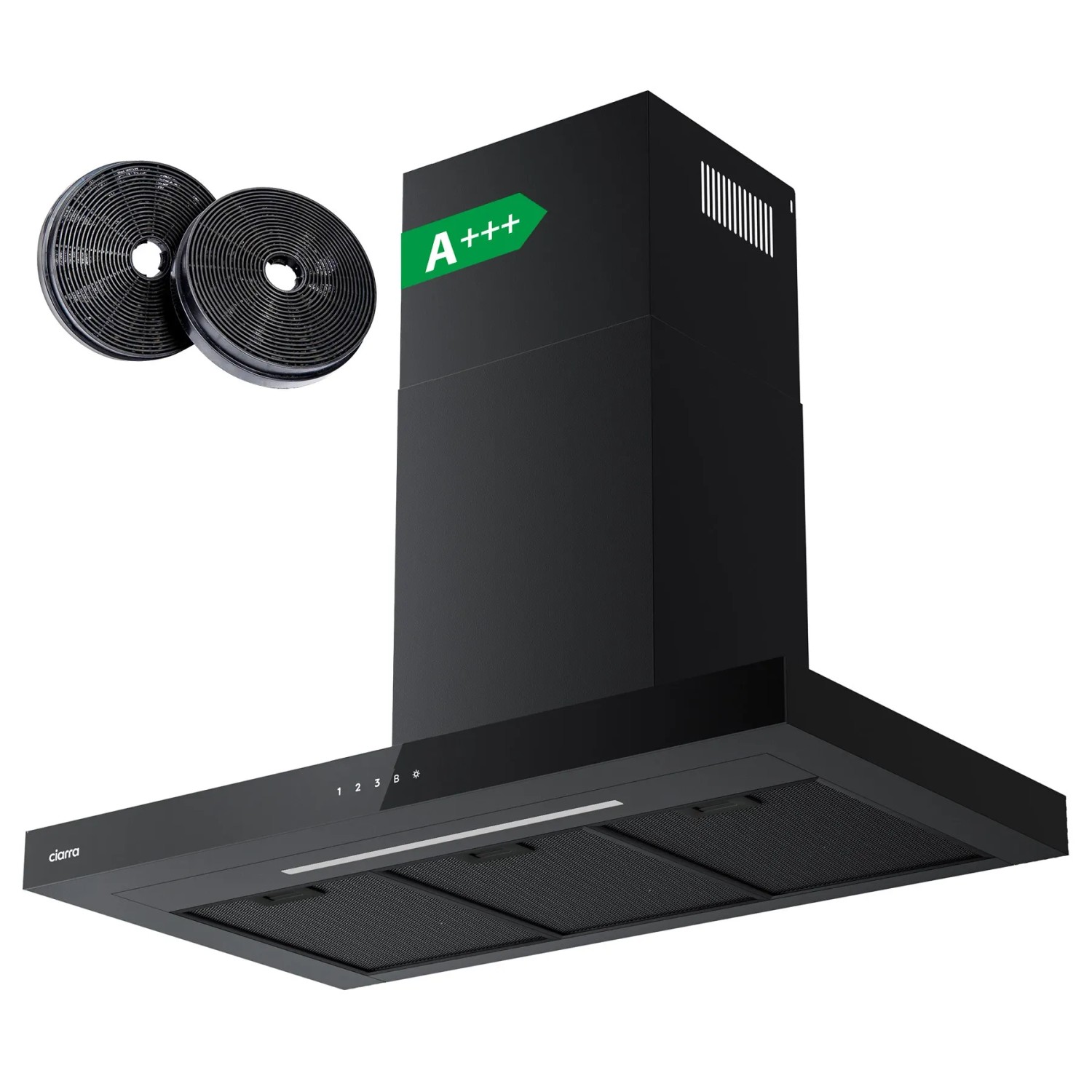 CIARRA Dunstabzugshaube A+++ 650 m³/h 90 cm WIFI-APP Touch Control VMB9102