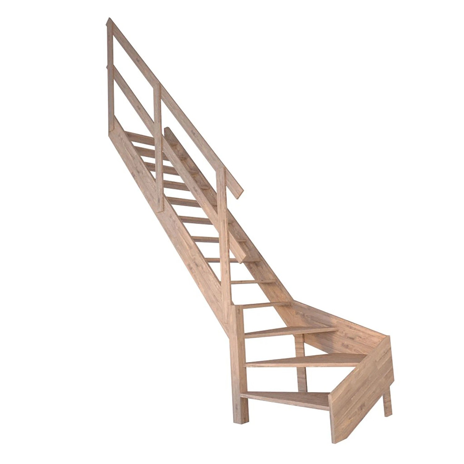 StarWood Treppe Rhodos Eiche Gewendelt Links Holzgeländer FSC® günstig online kaufen