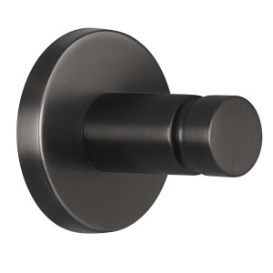 Tesa Moon Handtuchhaken, Graphit, aus Metall, zur Wandmontage im Badezimmer.