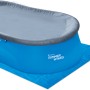 Aufblasbarer Summer Waves Quick Pool, blau, mit Abdeckung, Leiter und Unterlegplane.