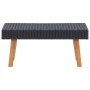Schwarzer Rattan Couchtisch mit Holzfüßen, Teil des vidaXL Garten-Lounge-Sets