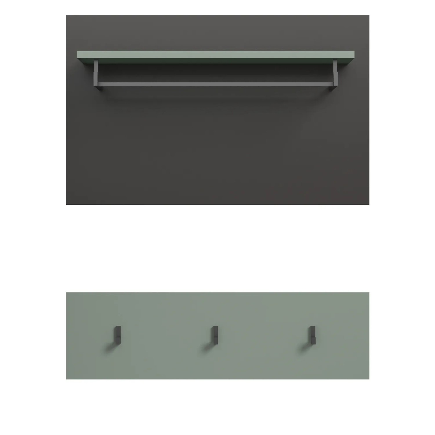 Inn.Furn Garderobenpaneel Set in Salbei und Grau 80 cm Cooper_9